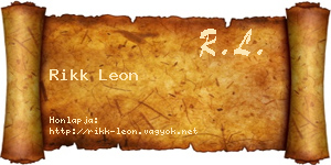 Rikk Leon névjegykártya
